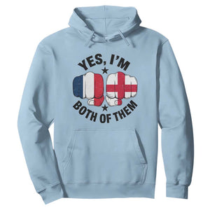 Yes Im Both Of Them France England Flag Fists Graphic Hoodie French English Anglo Dual Pride Heritage