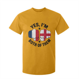 Yes Im Both Of Them France England Flag Fists Graphic T Shirt For Kid French English Anglo Dual Pride Heritage