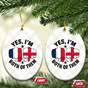 Yes Im Both Of Them France England Flag Fists Graphic Ceramic Ornament French English Anglo Dual Pride Heritage TS02 Print Your Wear