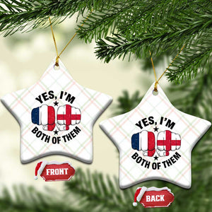 Yes Im Both Of Them France England Flag Fists Graphic Ceramic Ornament French English Anglo Dual Pride Heritage TS02 Print Your Wear