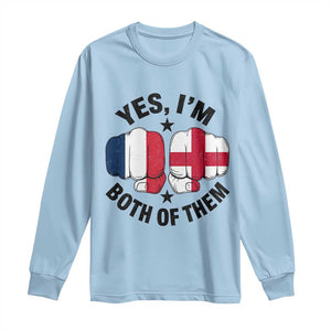 Yes Im Both Of Them France England Flag Fists Graphic Long Sleeve Shirt French English Anglo Dual Pride Heritage