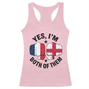 Yes Im Both Of Them France England Flag Fists Graphic Racerback Tank Top French English Anglo Dual Pride Heritage