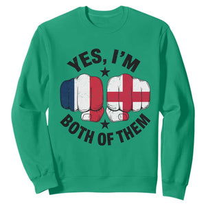 Yes Im Both Of Them France England Flag Fists Graphic Sweatshirt French English Anglo Dual Pride Heritage