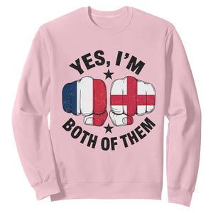Yes Im Both Of Them France England Flag Fists Graphic Sweatshirt French English Anglo Dual Pride Heritage