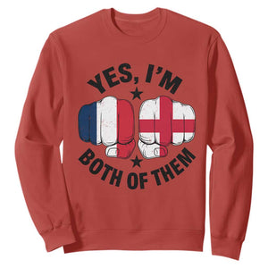 Yes Im Both Of Them France England Flag Fists Graphic Sweatshirt French English Anglo Dual Pride Heritage