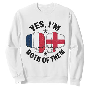 Yes Im Both Of Them France England Flag Fists Graphic Sweatshirt French English Anglo Dual Pride Heritage