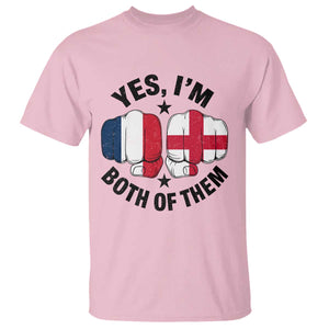 Yes Im Both Of Them France England Flag Fists Graphic T Shirt French English Anglo Dual Pride Heritage