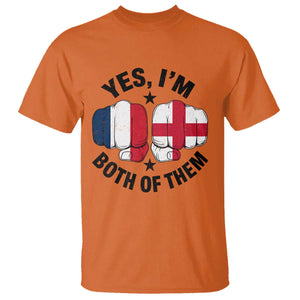Yes Im Both Of Them France England Flag Fists Graphic T Shirt French English Anglo Dual Pride Heritage