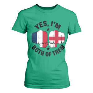 Yes Im Both Of Them France England Flag Fists Graphic T Shirt For Women French English Anglo Dual Pride Heritage