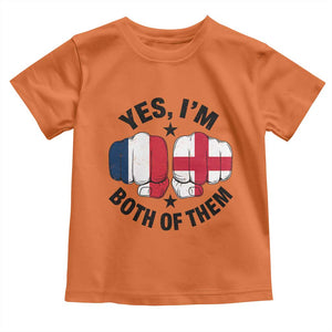Yes Im Both Of Them France England Flag Fists Graphic Toddler T Shirt French English Anglo Dual Pride Heritage