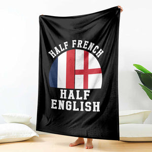 Half French Half English Split Flag Graphic Throw Blanket Patriotic Anglo England France Dual Heritage DNA Ancestry TS02 Print Your Wear