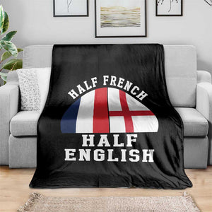 Half French Half English Split Flag Graphic Throw Blanket Patriotic Anglo England France Dual Heritage DNA Ancestry TS02 Print Your Wear
