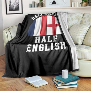 Half French Half English Split Flag Graphic Throw Blanket Patriotic Anglo England France Dual Heritage DNA Ancestry TS02 Print Your Wear