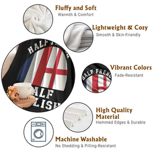 Half French Half English Split Flag Graphic Throw Blanket Patriotic Anglo England France Dual Heritage DNA Ancestry TS02 Print Your Wear