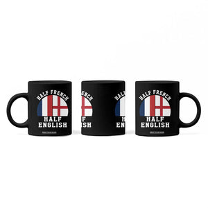 Half French Half English Split Flag Graphic Coffee Mug Patriotic Anglo England France Dual Heritage DNA Ancestry TS02 Print Your Wear