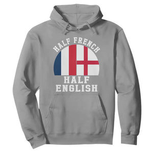 Half French Half English Split Flag Graphic Hoodie Patriotic Anglo England France Dual Heritage DNA Ancestry