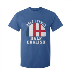 Half French Half English Split Flag Graphic T Shirt For Kid Patriotic Anglo England France Dual Heritage DNA Ancestry