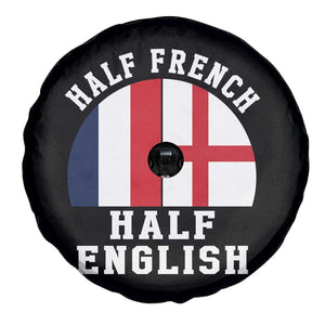 Half French Half English Split Flag Graphic Spare Tire Cover Patriotic Anglo England France Dual Heritage DNA Ancestry TS02 Print Your Wear