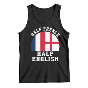 Half French Half English Split Flag Graphic Tank Top Patriotic Anglo England France Dual Heritage DNA Ancestry TS02 Black Print Your Wear