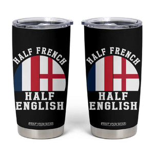 Half French Half English Split Flag Graphic Tumbler Cup Patriotic Anglo England France Dual Heritage DNA Ancestry TS02 Black Print Your Wear