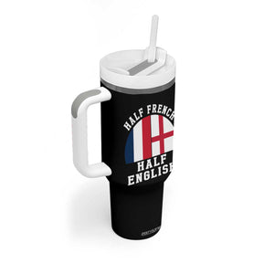 Half French Half English Split Flag Graphic Tumbler With Handle Patriotic Anglo England France Dual Heritage DNA Ancestry TS02 Print Your Wear