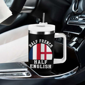 Half French Half English Split Flag Graphic Tumbler With Handle Patriotic Anglo England France Dual Heritage DNA Ancestry TS02 Print Your Wear