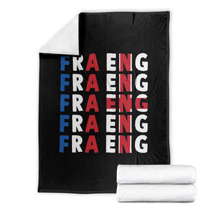 FRA ENG France England Flag Graphic Throw Blanket French English Typographic Dual Heritage Pride Match Day TS02 Black Print Your Wear
