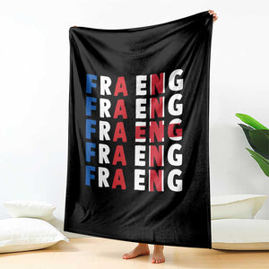 FRA ENG France England Flag Graphic Throw Blanket French English Typographic Dual Heritage Pride Match Day TS02 Print Your Wear