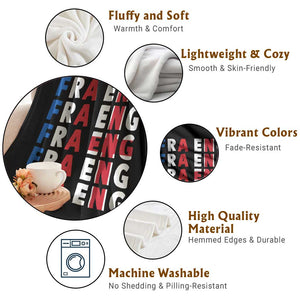 FRA ENG France England Flag Graphic Throw Blanket French English Typographic Dual Heritage Pride Match Day TS02 Print Your Wear