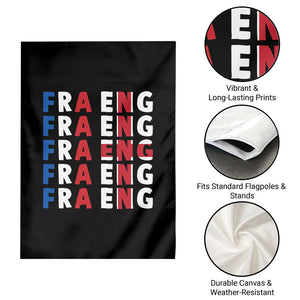 FRA ENG France England Flag Graphic Garden Flag French English Typographic Dual Heritage Pride Match Day TS02 Print Your Wear