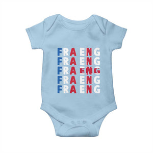 FRA ENG France England Flag Graphic Baby Onesie French English Typographic Dual Heritage Pride Match Day TS02 Light Blue Print Your Wear