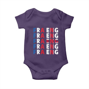 FRA ENG France England Flag Graphic Baby Onesie French English Typographic Dual Heritage Pride Match Day TS02 Purple Print Your Wear