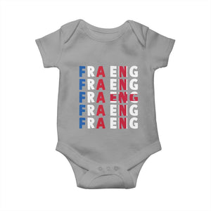 FRA ENG France England Flag Graphic Baby Onesie French English Typographic Dual Heritage Pride Match Day TS02 Sport Gray Print Your Wear