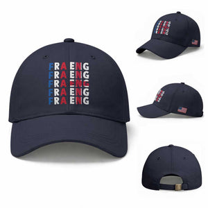 FRA ENG France England Flag Graphic Baseball Cap French English Typographic Dual Heritage Pride Match Day TS02 Baseball Cap Universal Fit Navy Print Your Wear