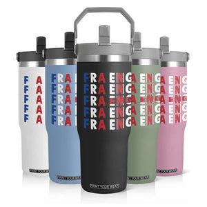 FRA ENG France England Flag Graphic Flip Straw Tumbler French English Typographic Dual Heritage Pride Match Day TS02 Print Your Wear
