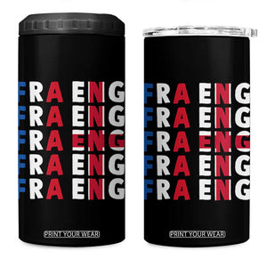FRA ENG France England Flag Graphic 4 in 1 Can Cooler Tumbler French English Typographic Dual Heritage Pride Match Day TS02 One Size: 16 oz Black Print Your Wear