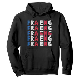 FRA ENG France England Flag Graphic Hoodie French English Typographic Dual Heritage Pride Match Day TS02 Black Print Your Wear