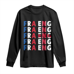 FRA ENG France England Flag Graphic Long Sleeve Shirt French English Typographic Dual Heritage Pride Match Day TS02 Black Print Your Wear