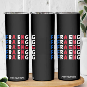 FRA ENG France England Flag Graphic Skinny Tumbler French English Typographic Dual Heritage Pride Match Day TS02 Print Your Wear