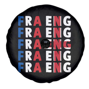 FRA ENG France England Flag Graphic Spare Tire Cover French English Typographic Dual Heritage Pride Match Day TS02 Print Your Wear