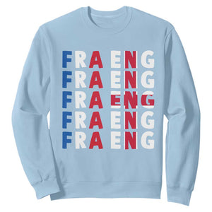 FRA ENG France England Flag Graphic Sweatshirt French English Typographic Dual Heritage Pride Match Day TS02 Light Blue Print Your Wear