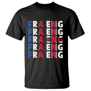 FRA ENG France England Flag Graphic T Shirt French English Typographic Dual Heritage Pride Match Day TS02 Black Print Your Wear