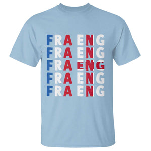 FRA ENG France England Flag Graphic T Shirt French English Typographic Dual Heritage Pride Match Day TS02 Light Blue Print Your Wear