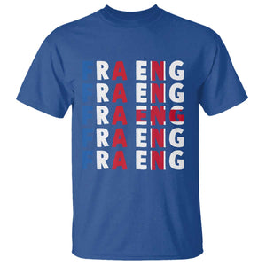 FRA ENG France England Flag Graphic T Shirt French English Typographic Dual Heritage Pride Match Day TS02 Royal Blue Print Your Wear