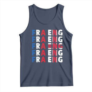 FRA ENG France England Flag Graphic Tank Top French English Typographic Dual Heritage Pride Match Day TS02 Navy Print Your Wear