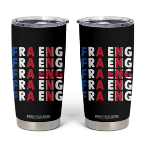 FRA ENG France England Flag Graphic Tumbler Cup French English Typographic Dual Heritage Pride Match Day TS02 Black Print Your Wear