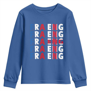 FRA ENG France England Flag Graphic Youth Sweatshirt French English Typographic Dual Heritage Pride Match Day TS02 Royal Blue Print Your Wear