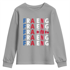 FRA ENG France England Flag Graphic Youth Sweatshirt French English Typographic Dual Heritage Pride Match Day TS02 Sport Gray Print Your Wear