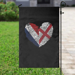 France England Flag Fingerprint Heart DNA Graphic Garden Flag Proud Anglo English French Ancestry Love Identity TS02 Print Your Wear