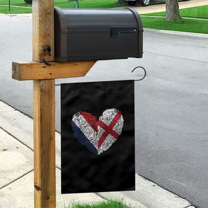 France England Flag Fingerprint Heart DNA Graphic Garden Flag Proud Anglo English French Ancestry Love Identity TS02 Print Your Wear